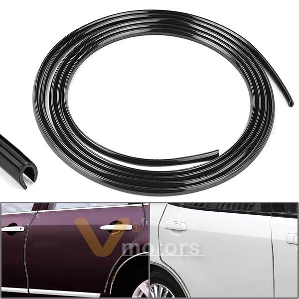 Universal black u shape 10ft 6mm diy moulding trim strip line for car door edge