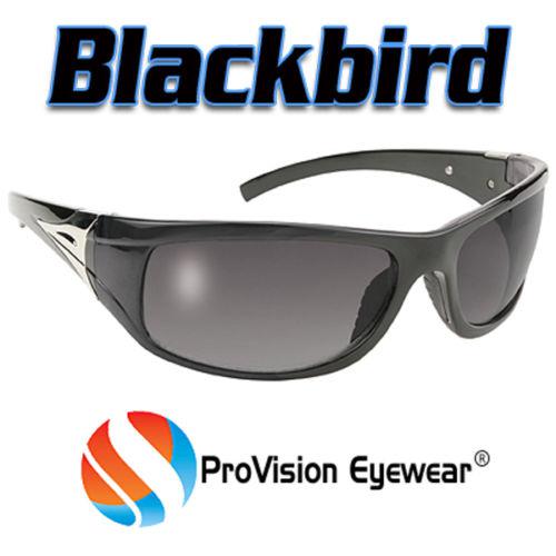 Wrap-around sports safety sunglasses w/black frames & smoke gradient lenses