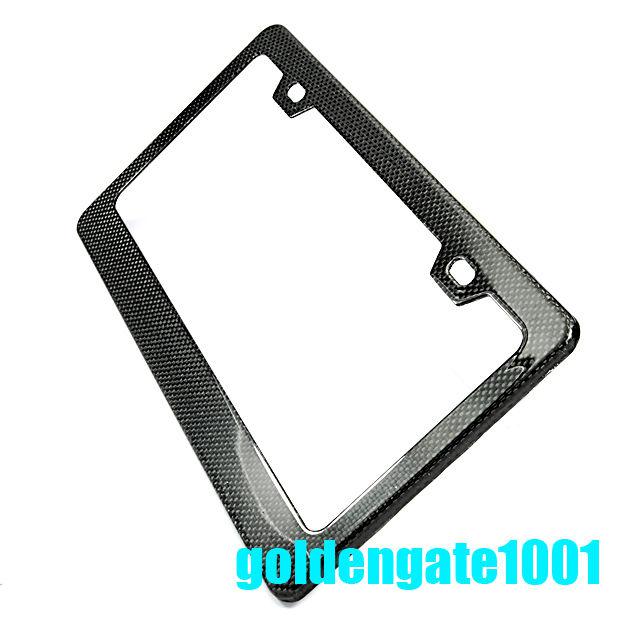 Real carbon fiber license plate frame standard for universal fit car trunk