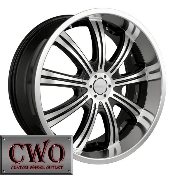 24 black veloche vapor wheels rims 6x135/6x139.7 6 lug navigator escalade tahoe