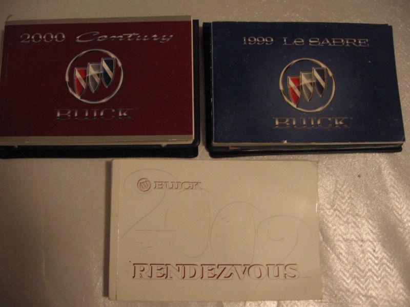 1999, 2000 and 2002 buick owner's manual lot of 3