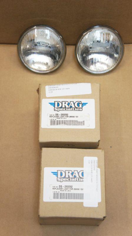 Drag specialties sealed passing lamp bulb 30/30w 12v beam harley touring *pair*