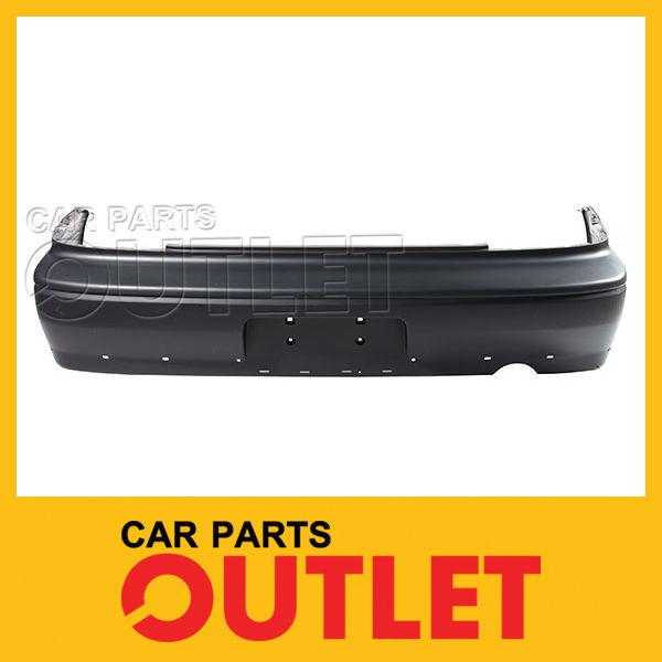 02 03 mits lancer oz rally rear bumper cover plastic matte black w/spoiler holes