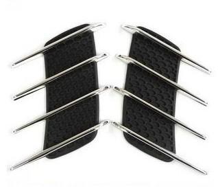 Chrome silver exterior decorative hood side vent air flow intake grille sticker