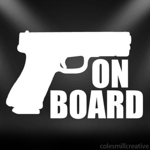 Gun on board decal sticker, 2nd amendment, guns, protect, usa......cool!