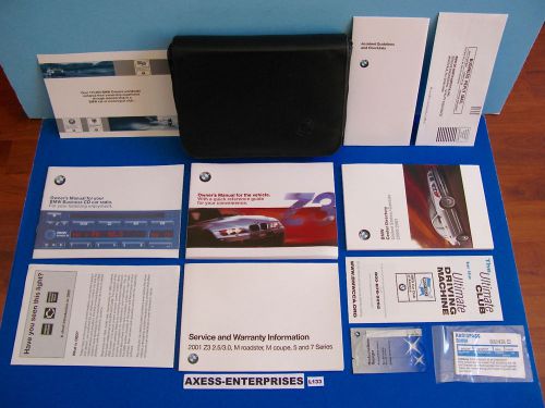 2001 bmw z3 2.5i 3.0i coupe roadster owners manuals operator books set case l133