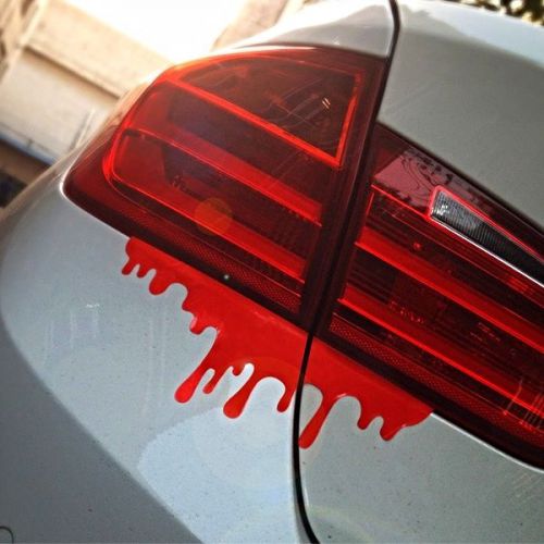 Funny red blood stain car body door hood trunk  decal sticker 01 pcs
