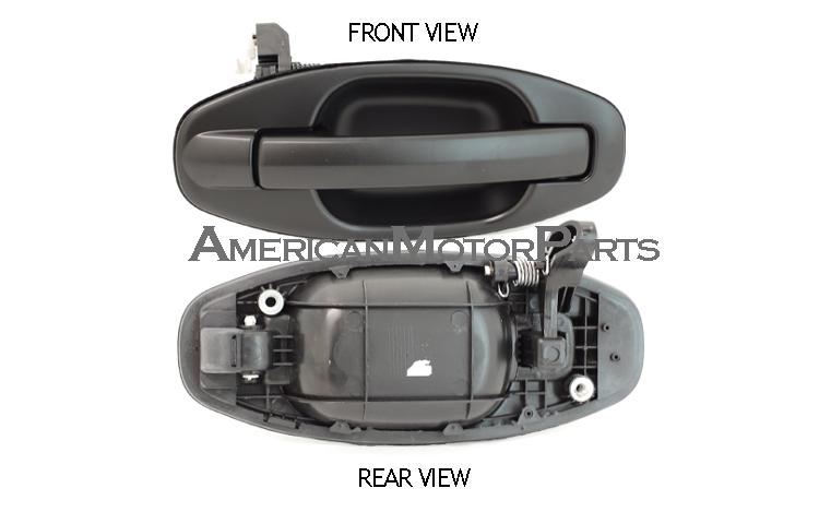 Passenger outside rear smooth blk door handle 01-06 fit hyundai santa fe