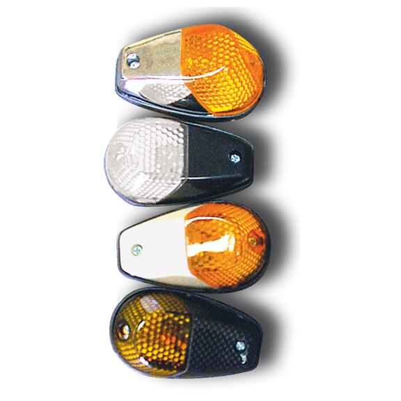 Motorcycle euro style mini flush mount signal blinker white body/ amber lens 