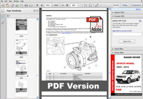 Range rover sport 2005 - 2012 ultimate factory service repair workshop manual