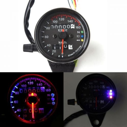 Universal motorcycle dual led backlight signal odometer mileage speedometer