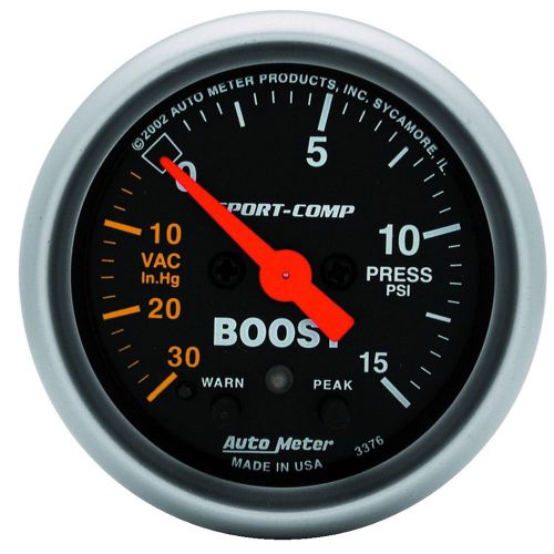 Auto meter 3376 sport-comp; electric boost/vacuum gauge