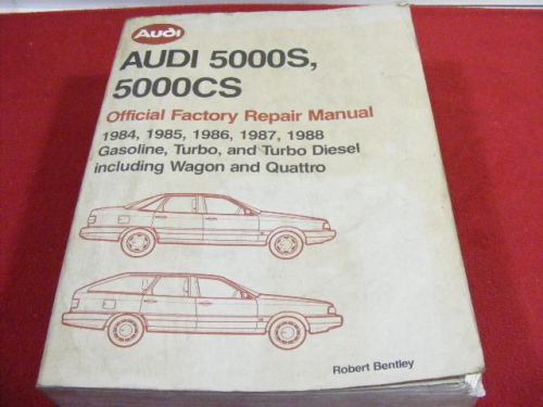 Audi 5000s 5000cs factory repair manual 1984 1985 1986 1987 1988