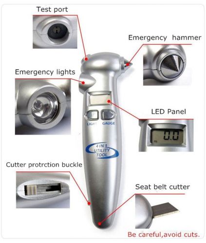 Portable lcd digital tire tyre air pressure gauge tool for auto car motor 4 in 1