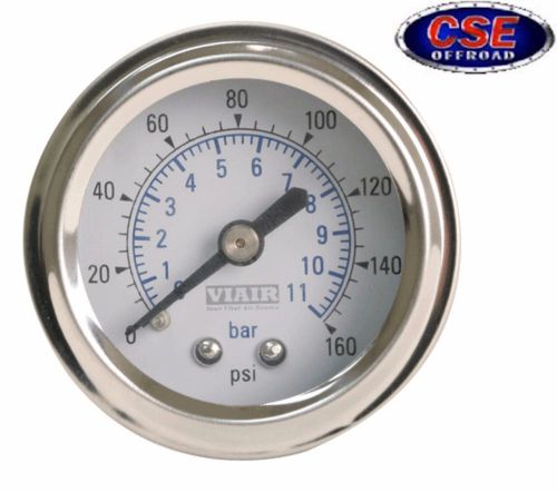 Single needle air gauge 2&#034;white face illuminated 160 psi 90087 viair