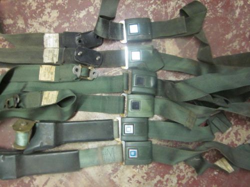 Original gm chevy 2-ft 2-bk 2-sh p/u truck seat belts green 66 67 68 69 70 71 ag