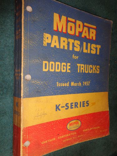 1957 dodge truck parts book / original parts catalog pickup panel truck &amp; more