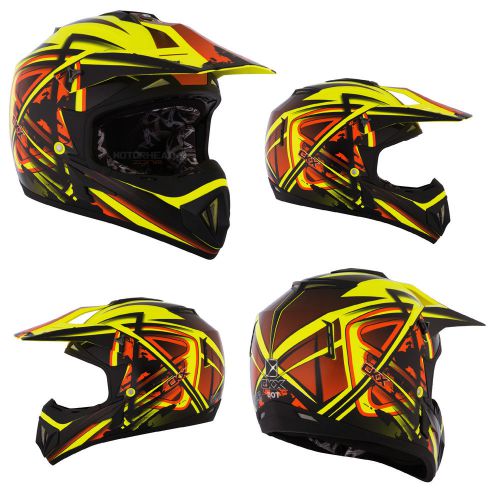 Mx helmet ckx tx-529 leak offroad scooter medium yellow/orange/black dirt bike