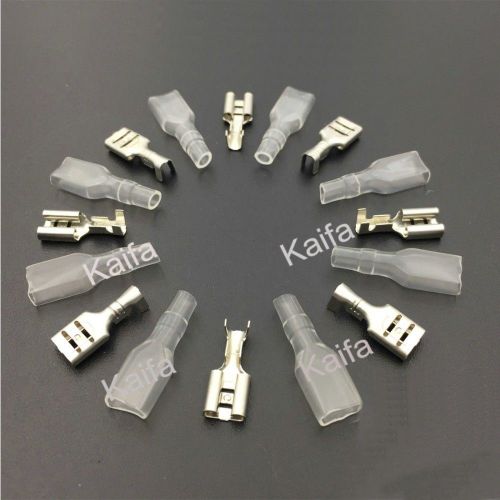 100pcs 4.8mm female spade crimp terminals 22~16awg with case