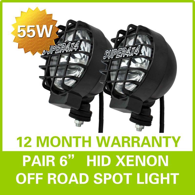 2pcs 55w metal 6" inch xenon hid off road spot driving lights black fog lamp 55w