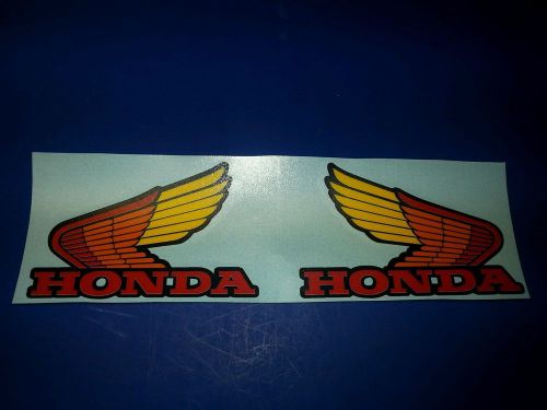 Vintage red &amp; yellow honda atc trx cr mr mt sl xl xr tl sl fuel tank wing decal