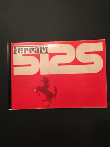 Ferrari 512 s owners manual rarest factory manual handbook pouch