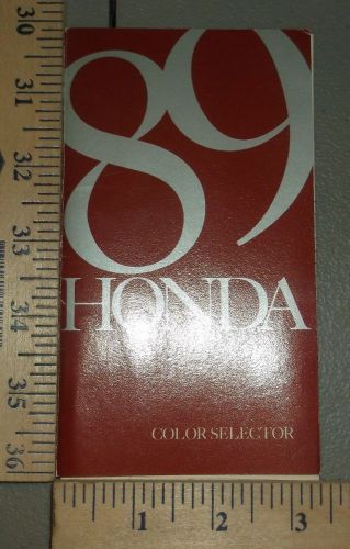 1989 honda color selector brochure folder