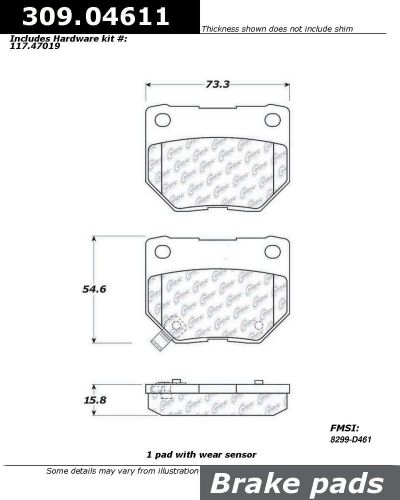 Stoptech 309.04611 stoptech sport brake pads fits 06-07 impreza