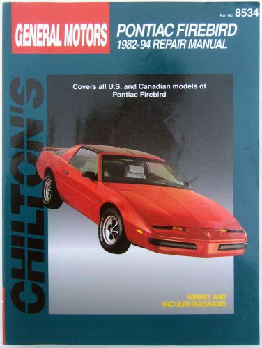 Gm pontiac firebird 1982 - 1994 all models chilton repair manual 8534 new