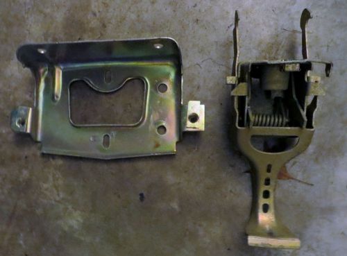 1966 mustang stripped plated hood latch mechanism 2 parts