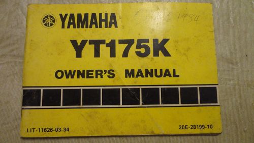 Yamaha yt175k owners manual 1982