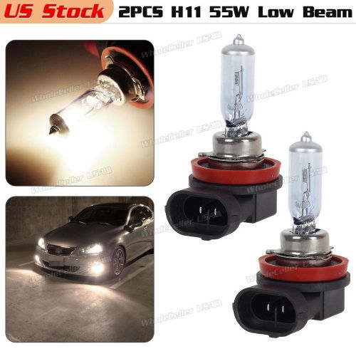 2pcs 55w halogen h11 low beam 2400lm super white 8000k for lexus 2012-2015