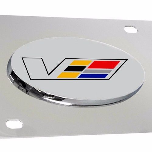 Cadillac v-series logo 3d emblem chrome license plate - officially licensed