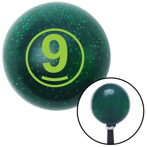 Green ball #9 green metal flake shift knob with 16mm x 1.5 insertlever knob