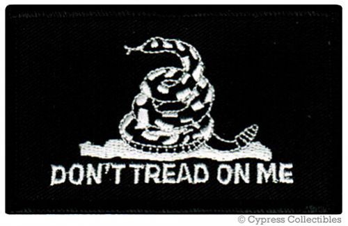 Don&#039;t tread on me flag iron-on american biker patch gadsden black embroidered