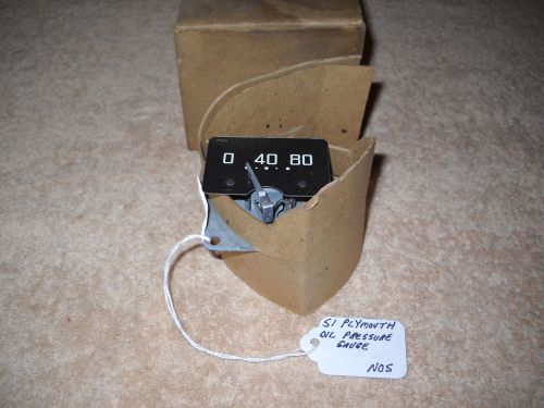 Nos mopar 1951 plymouth oil pressure gauge nice!