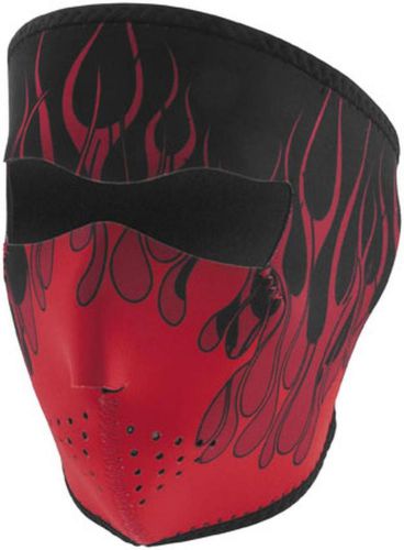 Zan cold weather water/wind resistant neoprene facemask,red flames,osfm