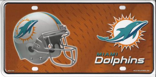 Miami dolphins metal license plate