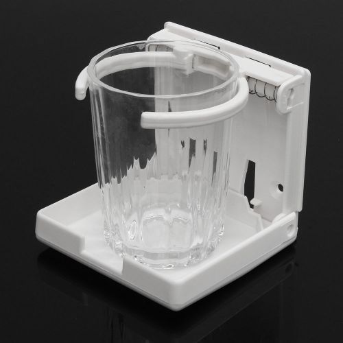 Adjustable folding drink holder cup white for boat/marine/caravan/car/4x4/rv