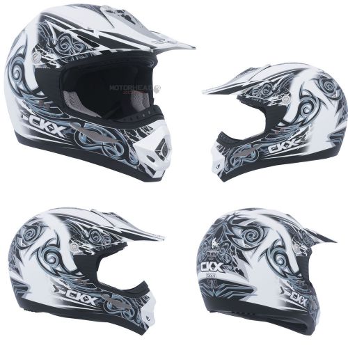 Motorcycle mx helmet kimpex ckx tx-318 whip 3xlarge black/silver/white mat adult