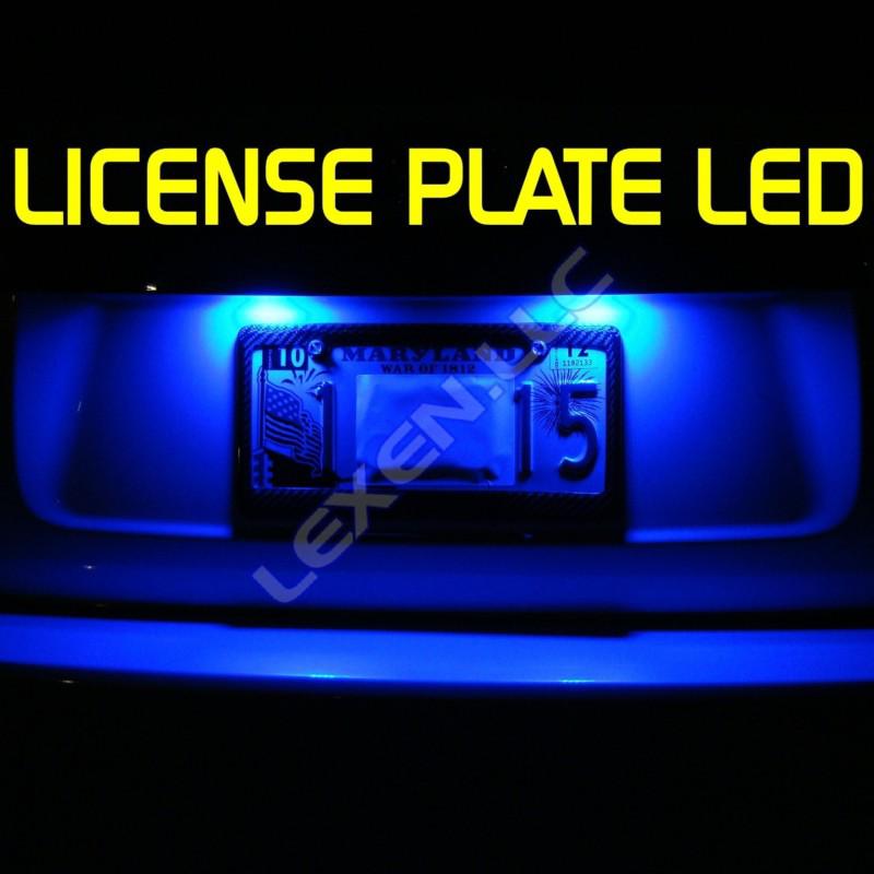 Led b1 blue 2x license plate tag light bulb t10 158 161 168 194 2825 3652 w5w b