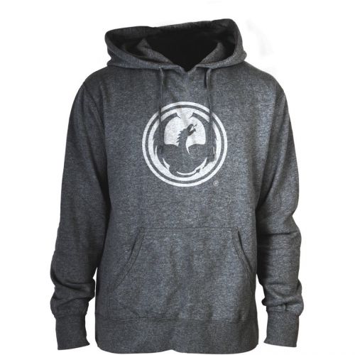 Dragon icon mens pullover hoodie gunmetal heather/gray