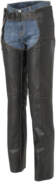 River road vintage leather motorcycle chaps black women's 6 us