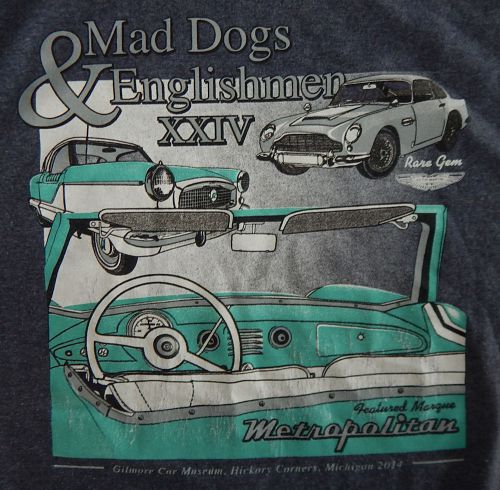 British car club mad dogs &amp; englishmen tee shirt xxxl- austin martin 2014