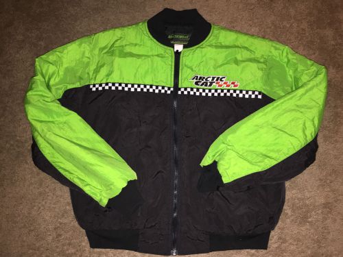 Vtg arctic cat arcticwear race team snowmobile jacket green thinsulate coat lrg