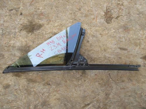 98 bmw z3 m roadster e36 passenger side flag window/glass &amp; frame #1000