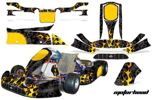 Amr racing graphic sticker kit tony kart venox parts accessories motorhead black