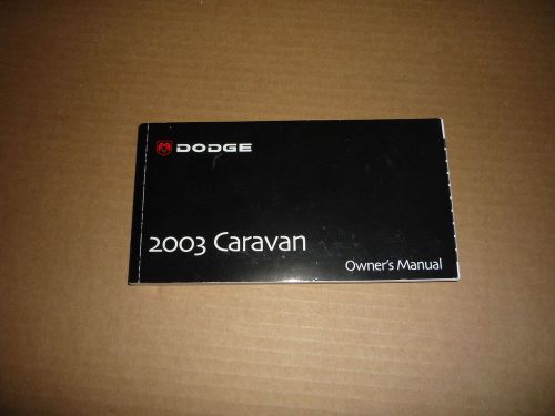 2003 dodge caravan owner&#039;s manual set