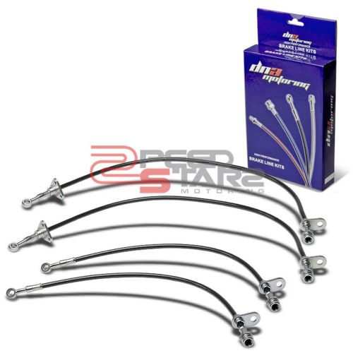 Stainless steel brake line/hose pvc coat for 92-96 honda prelude bb2/1 ba8 black