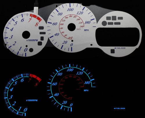 150mph silver reverse glow gauge face for 2000-2002 toyota celica gt